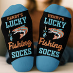 Custom Crew Socks - Personalized Christmas Birthday Fishing Gifts For Fisherman, Dad, Grandpa - Walk Like A Lucky Angler