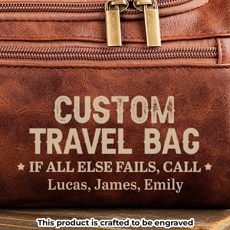 Custom Engraved Leather Toiletry Bag - Personalized Birthday Gifts For Dad, Grandpa - Generations Bound By Care