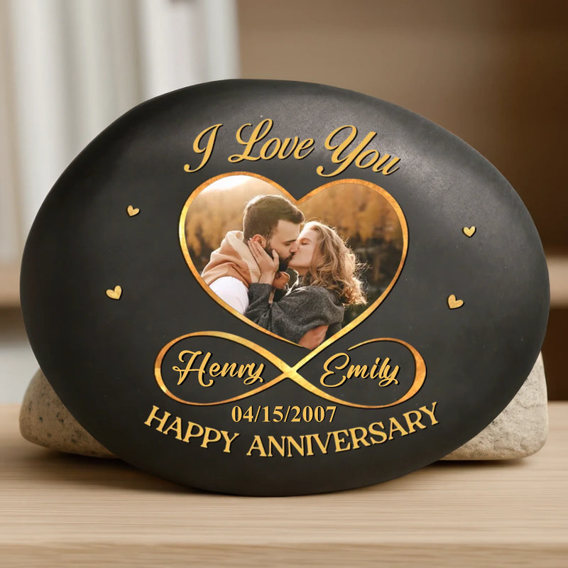 Custom Photo Printed Rock - Personalized Anniversary Wedding Gifts For Husband And Wife, Him And Her - Together For A Lifetime