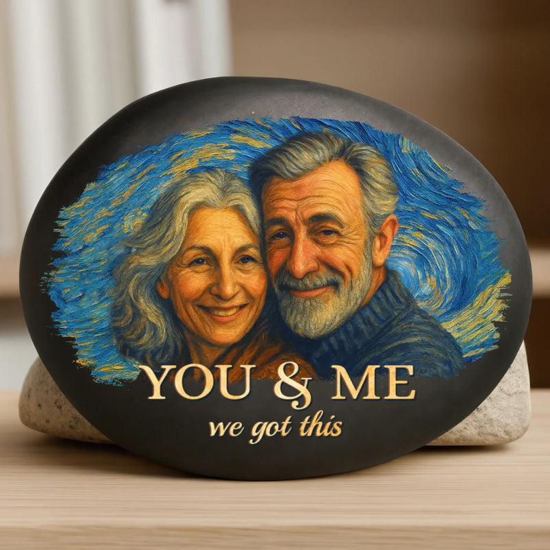 Custom Photo Printed Rock - Personalized Anniversary Wedding Gifts For Couple, Husband, Wife - Endless Love, Endless Us
