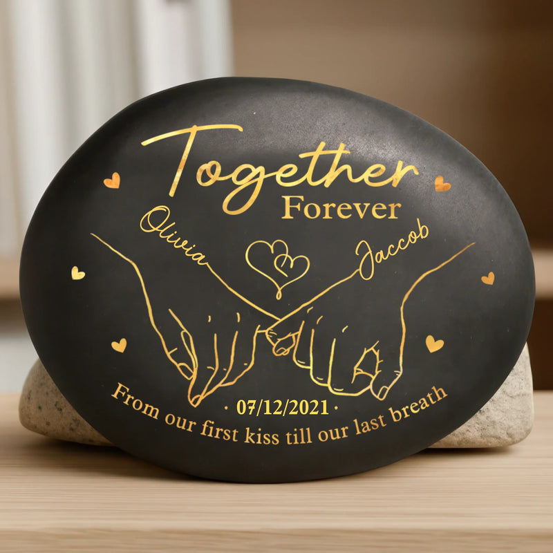 Custom Printed Rock - Personalized Anniversary Wedding Gifts For Husband And Wife, Him And Her - Cheers To Our Story