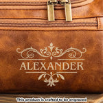 Custom Engraved Leather Toiletry Bag - Personalized Birthday Gifts For Men - Crafted For A Good Man