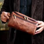 Custom Engraved Leather Toiletry Bag - Personalized Birthday Gifts For Men - Crafted For A Good Man