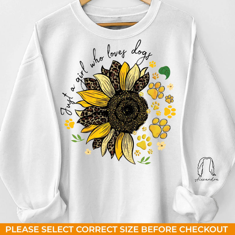 Happiness Is A Girl And Her Pets - Dog & Cat Personalized Custom Unisex Sweatshirt With Design On Sleeve - Gift For Pet Owners, Pet Lovers