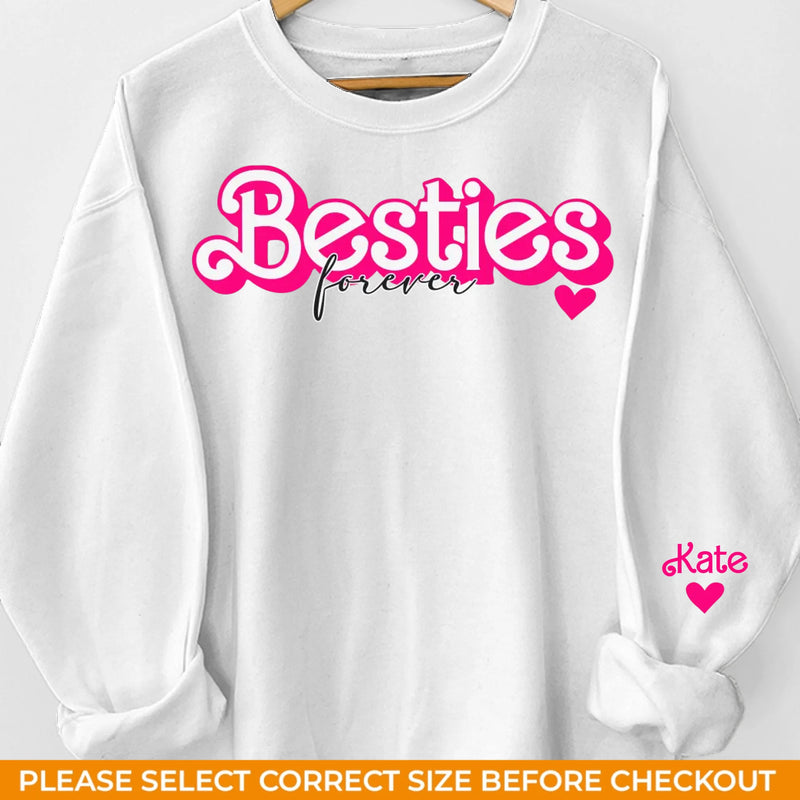 Friends Are The Siblings God Never Gave Us - Bestie Personalized Custom Unisex Sweatshirt With Design On Sleeve - Gift For Best Friends, BFF, Sisters