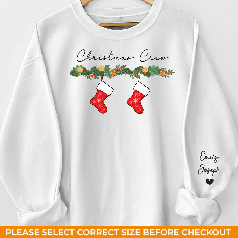 In The Warmth Of Our Family's Love - Family Personalized Custom Unisex Sweatshirt With Design On Sleeve - Christmas Gift For Family Members