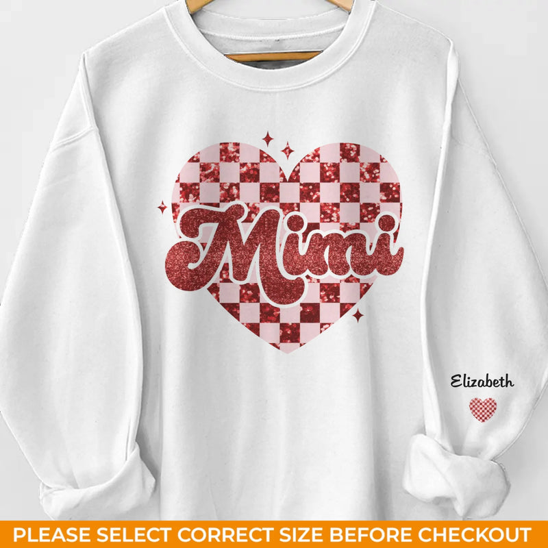 She Weaves Warmth Into My Heart - Family Personalized Custom Unisex Sweatshirt, Hoodie With Design On Sleeve - Gift For Mom, Grandma