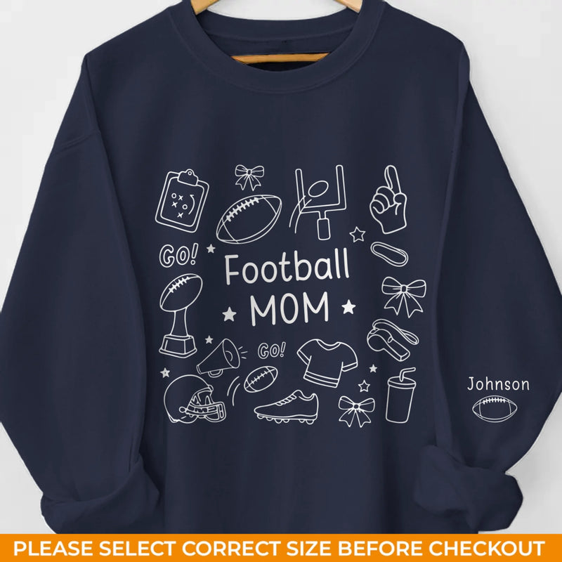 Custom American Football Unisex Sweatshirt, Hoodie With Design On Sleeve - Personalized Birthday Sport Gifts For Mom, Grandma, Sports Fans, Sports Lovers - Game Day Ready