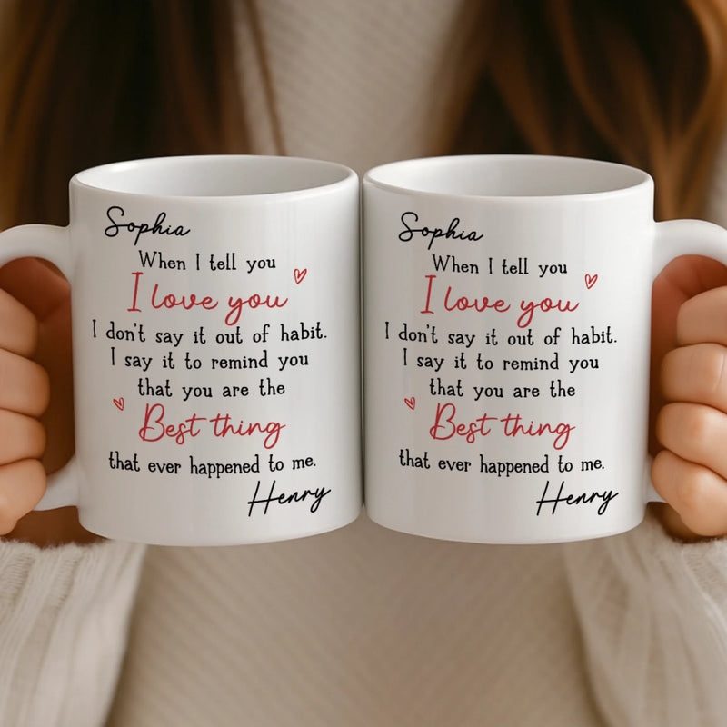 Custom Mug - Personalized Anniversary Wedding Gifts For Husband And Wife, Him And Her - Holding On To Us