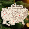 Custom Long Distance Acrylic Ornament - Personalized Best Friend Christmas Birthday Gifts For Women, Besties, Sisters, BFF - Bestie Love Knows No Distance