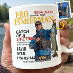 Custom Photo Magazine Mug - Personalized Birthday Gifts For Fisherman, Angler - Catching Sunshine All Day