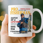Custom Photo Magazine Mug - Personalized Birthday Gifts For Fisherman, Angler - Catching Sunshine All Day