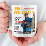 Custom Photo Magazine Mug - Personalized Birthday Gifts For Fisherman, Angler - Catching Sunshine All Day