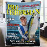 Custom Photo Magazine Blanket - Personalized Christmas Birthday Fishing Gifts For Anglers - Masters Of The Deep