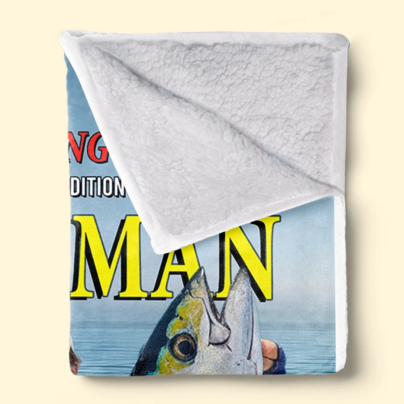 Custom Photo Magazine Blanket - Personalized Christmas Birthday Fishing Gifts For Anglers - Masters Of The Deep