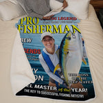Custom Photo Magazine Blanket - Personalized Christmas Birthday Fishing Gifts For Anglers - Masters Of The Deep
