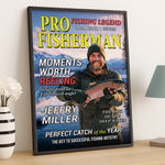 Custom Photo Magazine Vertical Poster - Personalized Christmas Birthday Fishing Gifts For Fisherman, Dad, Husband - The Legend Reels On