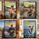 Custom Photo Magazine Vertical Poster - Personalized Christmas Birthday Fishing Gifts For Fisherman, Dad, Husband - The Legend Reels On