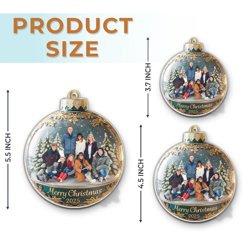 Custom Photo Acrylic Ornament - Personalized Christmas Birthday Gifts For Family - Happiness Is Hanging Right Here