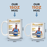 Custom Photo Magazine Mug - Personalized  Birthday Running Gifts For Runners, Marathoners, Sports Fans - Champions Train Daily