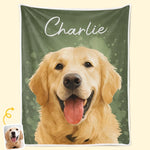Custom Photo Blanket - Personalized Birthday Gifts For Dog Lovers, Dog Dads, Dog Moms - Happiness On Four Paws