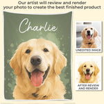 Custom Photo Blanket - Personalized Birthday Gifts For Dog Lovers, Dog Dads, Dog Moms - Happiness On Four Paws