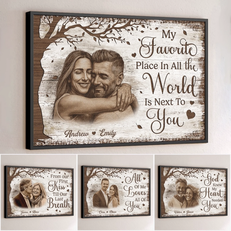 Custom Photo Horizontal Poster - Personalized Anniversary Wedding Gifts For Wife, Husband, Couple - We Grow Better Together Daily