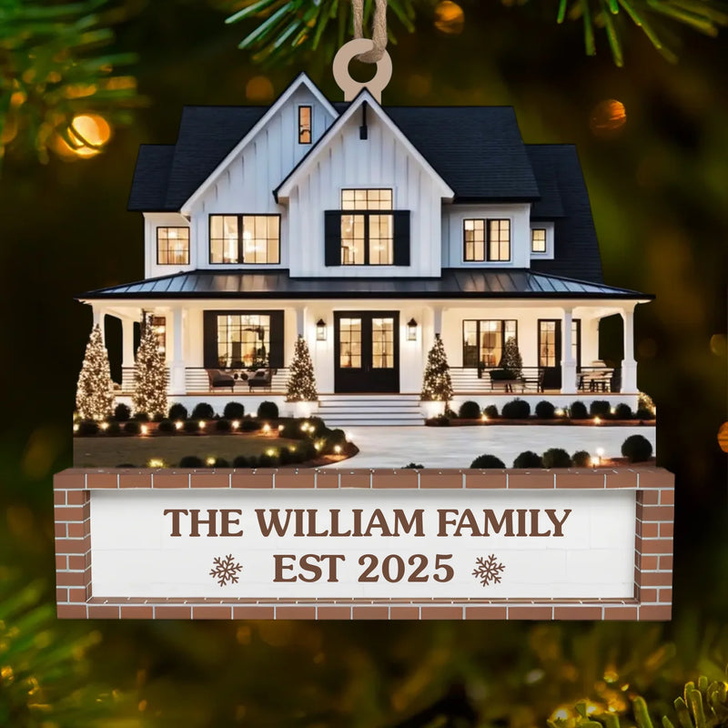 Custom Photo First Christmas In New Home Wood Ornament - Personalized Anniversary Christmas Wedding Gifts For Husband And Wife, Him And Her, New Homeowners, Couples, Friends - Love Fills Home