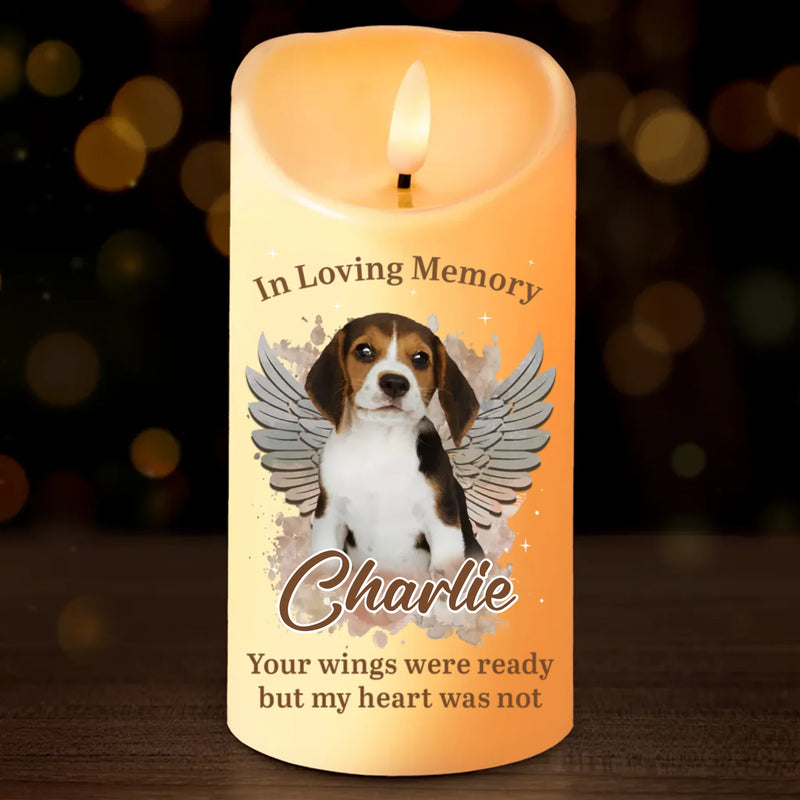 Custom Photo In Our Hearts, You Will Always Stay - Memorial Personalized Custom LED Candle - Sympathy Gift, Christmas Gift For Pet Owners, Pet Lovers