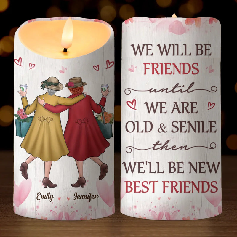 Besties Forever, No Matter What - Bestie Personalized Custom LED Candle - Christmas Gift For Best Friends, BFF, Sisters