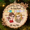Custom Wood Ornament - Personalized Best Friend Christmas Birthday Gifts For Women, Besties, Sisters, BFF - Snowflakes Sparkle Like Our Friendship