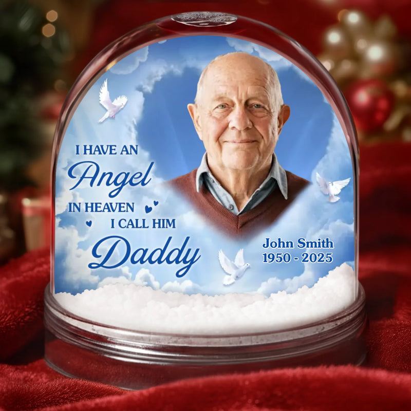 Custom Photo Acrylic Snow Globe - Personalized Christmas Memorial Sympathy Gifts For Loss Of Mom, Dad - Your Light Still Guides My Way