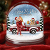Custom Acrylic Snow Globe - Personalized  Anniversary Christmas Wedding Gifts For Husband And Wife, Dog Dad And Mom - Pawsitively In Love