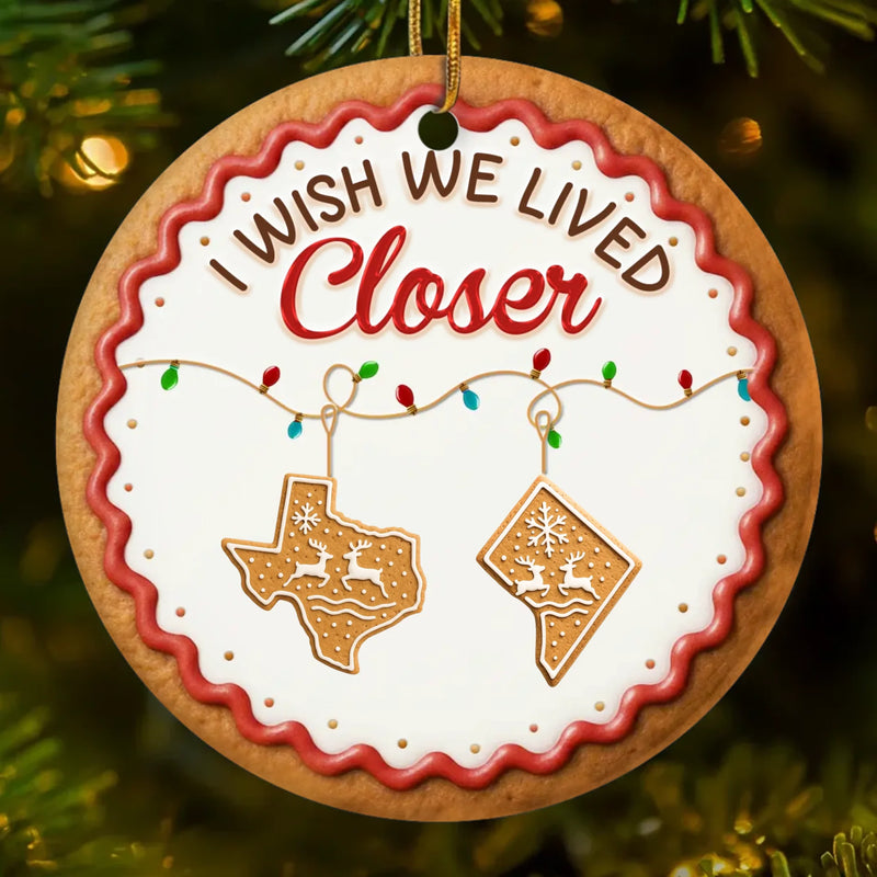 Custom Long Distance Ceramic Ornament - Personalized Best Friend Christmas Birthday Gifts For Women, Besties, Sisters, BFF - Distance Cannot Dim Our Spark