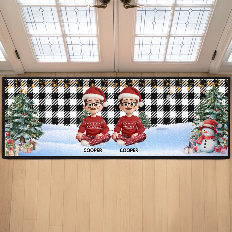 Custom Runner Rug - Personalized Christmas Birthday Gifts For Mom, Dad, Brother, Sister, Kids - Love Warms Our Winter Nights