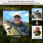 Custom Photo Acrylic Ornament - Personalized Christmas Birthday Fishing Gifts For Dad, Grandpa, Fisherman - Hooked On Happiness