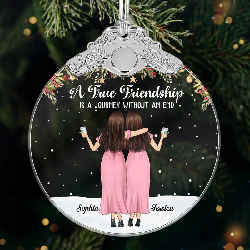 Custom Glass Ornament - Personalized Christmas Best Friend Birthday Gifts For Women, Besties, Sisters, BFF - Friends Make Life More Beautiful