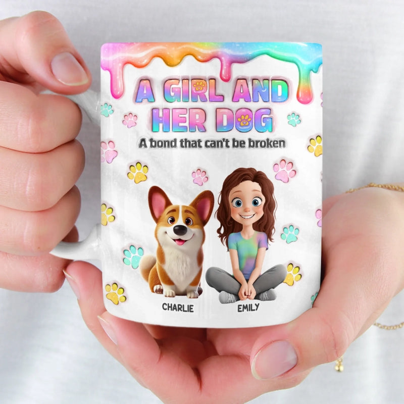Custom 3D Inflated Effect Printed Mug - Personalized Birthday Gifts For Dog Lovers, Dog Dad And Mom - Best Kind Of Companion
