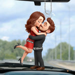 Custom Acrylic Car Ornament - Personalized Anniversary Wedding Gifts For Couple - Sealed With A Kiss