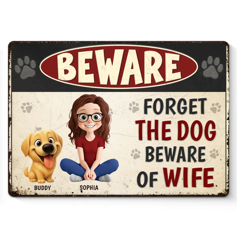 Custom Home Decor Metal Sign - Personalized Birthday Gifts For Dog Lovers, Dog Dad And Mom - Fluffy Guards Retired, New Boss Installed