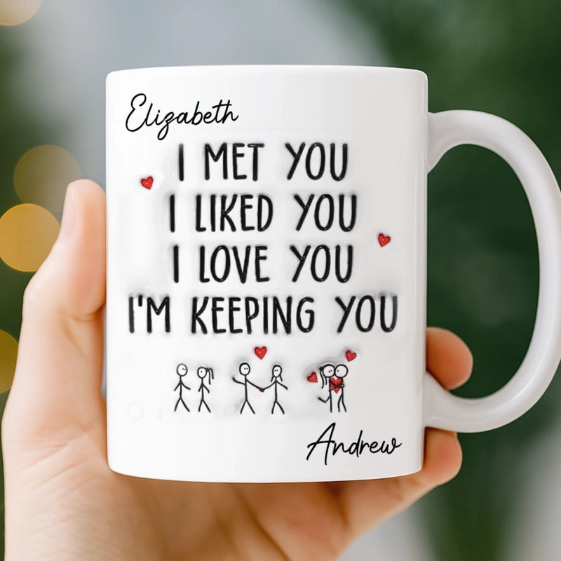 Custom 3D Inflated Effect Printed Mug - Personalized Anniversary Wedding Gifts For Husband And Wife, Him And Her - You Are My Peace
