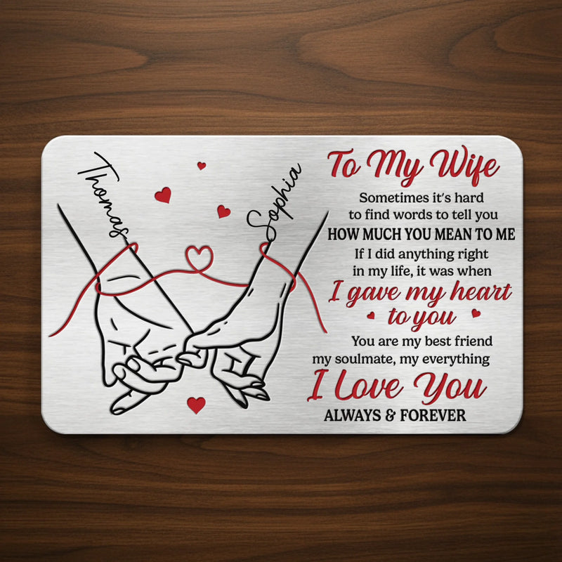 Custom Aluminum Wallet Card - Personalized Anniversary Wedding Gifts For Husband And Wife, Him And Her - Always Choosing You