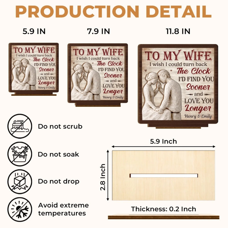 Custom 2-Layered Wooden Plaque - Personalized Anniversary Wedding Gifts For Husband And Wife, Him And Her - Our Love Holds Strong