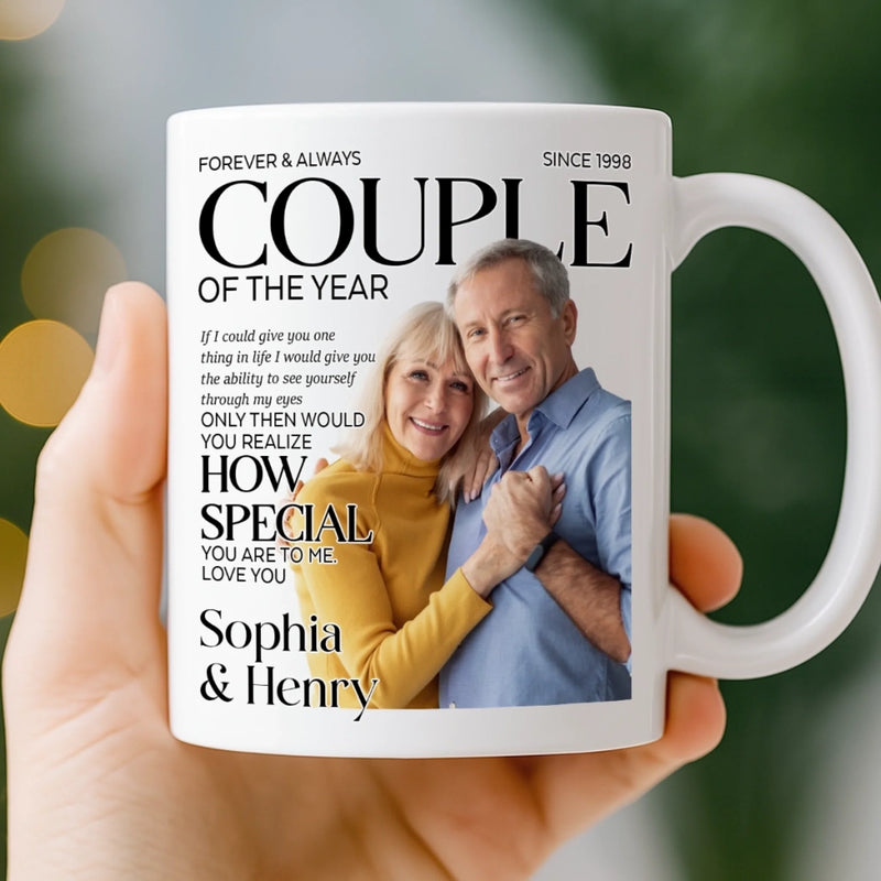 Custom Photo Mug - Personalized Anniversary Wedding Gifts For Husband And Wife, Him And Her - Love That Feels Natural