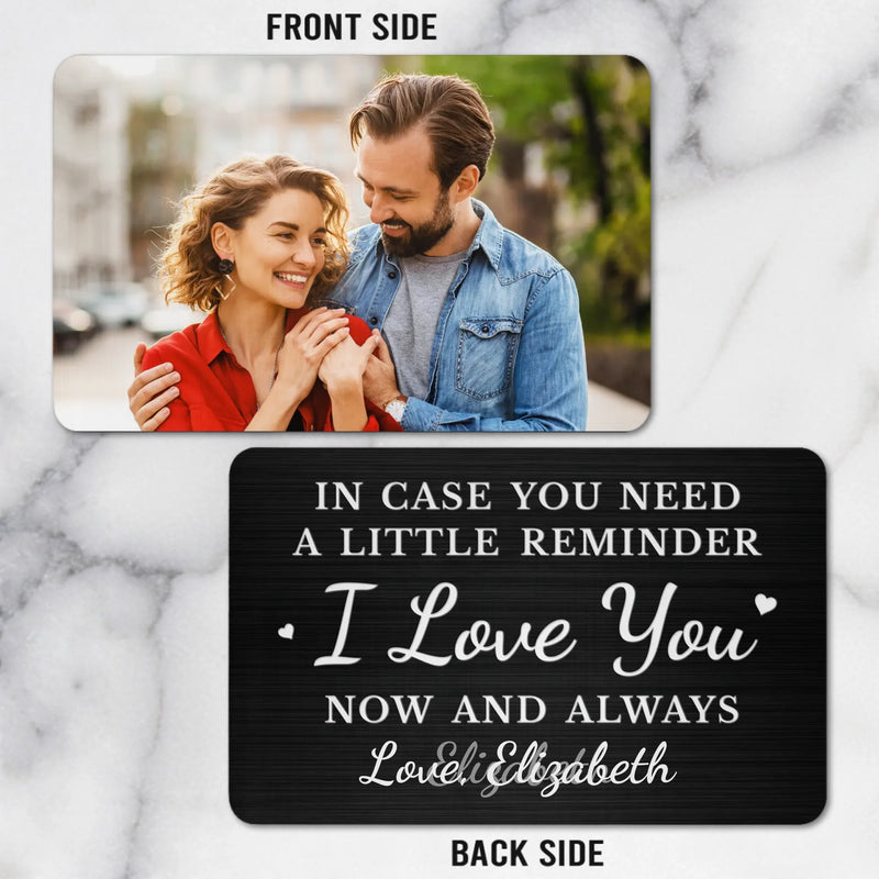 Custom Photo Metal Wallet Card - Personalized Anniversary Wedding Gifts For Husband And Wife, Him And Her - Together Feels Calm And True