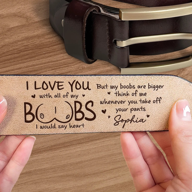 Custom Engraved Leather Belt - Personalized Anniversary Wedding Gifts For Husband And Wife, Him And Her - You Are My Everyday Choice