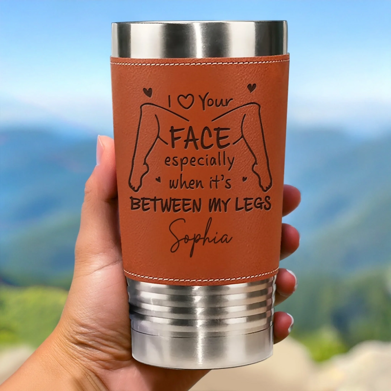 Custom Printed Leather Tumbler - Personalized Anniversary Wedding Gifts For Husband And Wife, Him And Her - Love Built On Small Moments