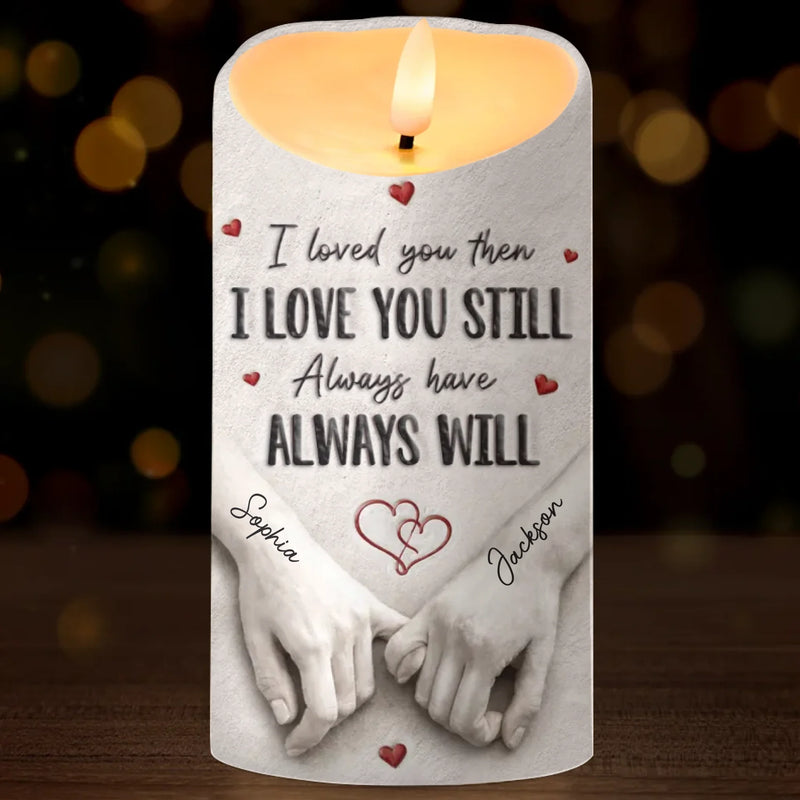 Custom LED Candle - Personalized Anniversary Wedding Gifts For Husband And Wife, Him And Her - Love Feels Safe With You