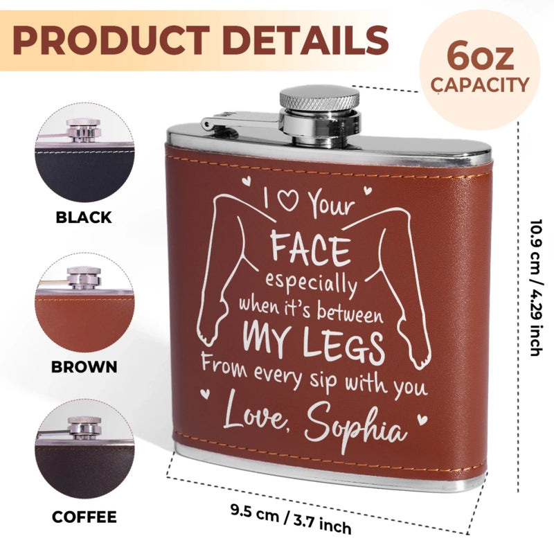 Custom Hip Flask - Personalized Anniversary Wedding Gifts For Husband And Wife, Him And Her - Love Feels Simple With You