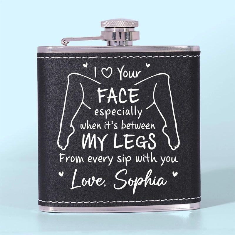 Custom Hip Flask - Personalized Anniversary Wedding Gifts For Husband And Wife, Him And Her - Love Feels Simple With You